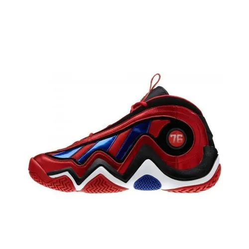Adidas Crazy 97 Устойчивый к истиранию MID Топ Винтажные баскетбольные кроссовки Мужские Красный синий