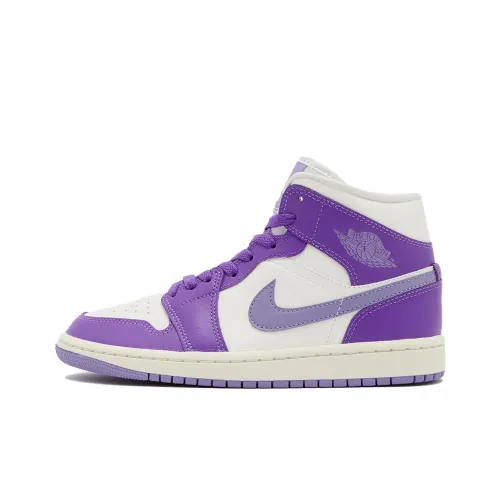Jordan Air Jordan 1 MID 'Фиолетовый Сиреневый Парус' Устойчивый к истиранию Дышащий Высокий Топ