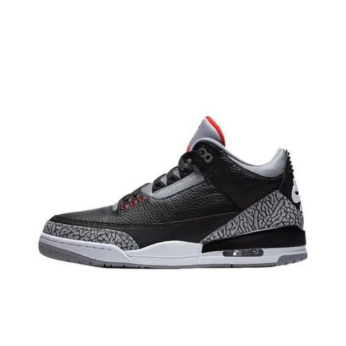 Jordan Air Jordan 3 Retro Черный Цементный MID Топ Винтажные баскетбольные кроссовки Унисекс Черный Цементный Выпуск 2018 года