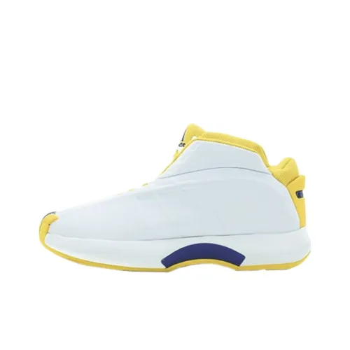 Adidas Crazy 1 Lakers Home MID Top Vintage Баскетбольные Кроссовки Мужские Белый Желтый