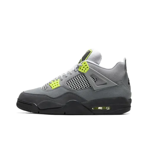 Jordan Air Jordan 4 Retro SE'95 Neon MID Топ Винтажные баскетбольные кроссовки Унисекс Серый Зеленый
