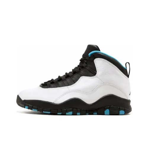 Jordan Air Jordan 10 OG Charlotte Hornets Амортизация Покрытие MID Топ Винтажные баскетбольные кроссовки Мужской Белый Синий