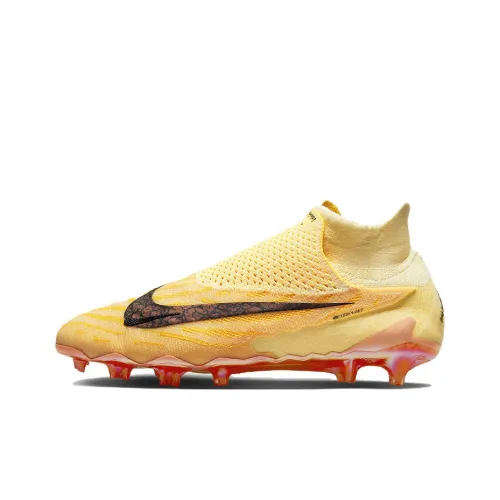 Nike Phantom GX FG Твердый грунт Природная трава Нескользящие Легкие Футбольные бутсы Унисекс Оранжево-желтые