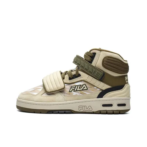 White Mountaineering x FILA FUSION Teratach MID Топ Винтажные баскетбольные кроссовки Мужской Желтый Зеленый