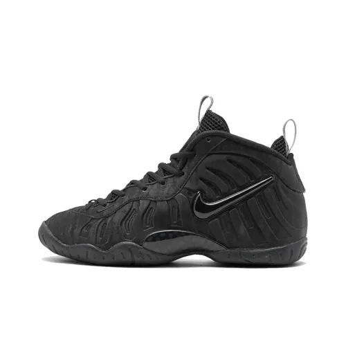 Nike Foamposite Pro Little Черный кот Пузырьки Амортизация Противоскользящий Устойчивый к истиранию Покрытие MID Топ