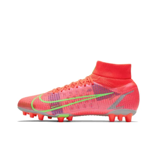 Nike Mercurial Superfly 8 AG Искусственная трава Противоскользящие Устойчивые к истиранию Футбольные бутсы Мужские Темно-красные