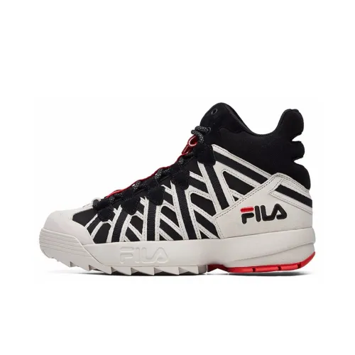 FILA FUSION Cage MID Топ Винтажные баскетбольные кроссовки Мужской Черный белый