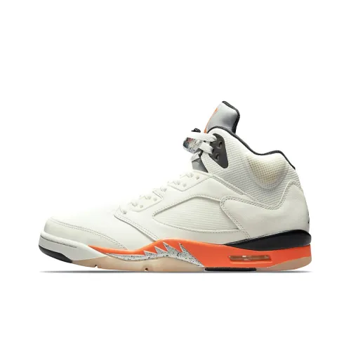 Jordan Air Jordan 5 Retro 'Orange BLAZE' Высокие Топы Винтажные Баскетбольные Кроссовки Мужские Белый Оранжевый