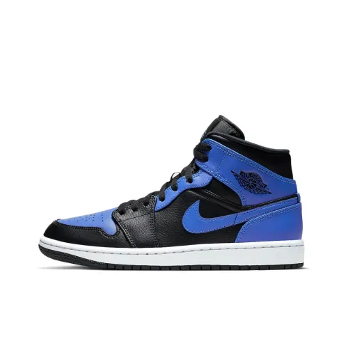 Jordan Air Jordan 1 MID 'Hyper Royal' MID Топ Винтажные баскетбольные кроссовки Мужской Чёрно-синий