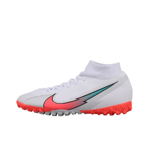 nike Mercurial Superfly 7 TF Шипы Амортизаторы Противоскользящие Устойчивые к истиранию Футбольные бутсы Унисекс Белый Оранжевый