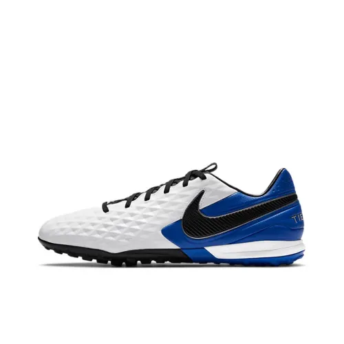 Nike Tiempo Legend 8 TF Шипы Slip-Resistant Покрытие Поддержка Футбольные бутсы Мужские Белый Синий