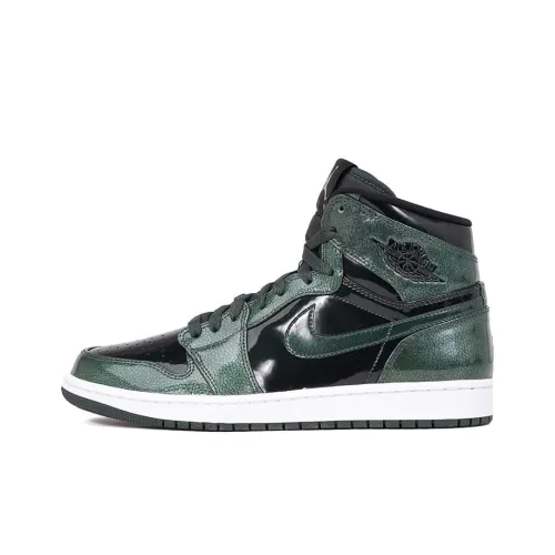 Jordan Air Jordan 1 Retro Groove Зеленый Нелипкий Легкий Высокий Топ Винтажные Баскетбольные Кроссовки Мужские Черный Зеленый