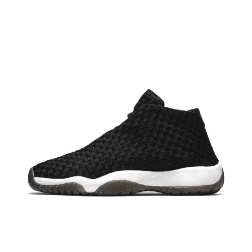 Джордан Future BG Черный Shock Absorbers Нижняя юбка Резистентный MID Топ Винтажные баскетбольные кроссовки Женские Чисто черный