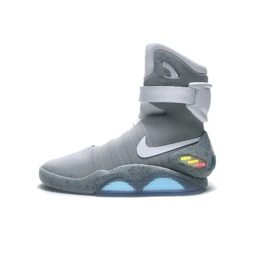 Nike Air MAG Back to the Future Slip-resistant High Top Vintage Basketball Shoes Men's White 2016 Edition Найк Эйр MAG Back to the Future Противоскользящие Высокие Кеды Винтажные Баскетбольные Кроссовки Мужские Белые 2016 Edition