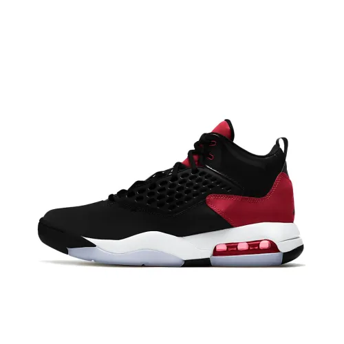 Джордан Maxin 200 Амортизаторы Slip-resistant и устойчивые к истиранию MID Баскетбольные кроссовки Винтажные Unisex Красный Черный