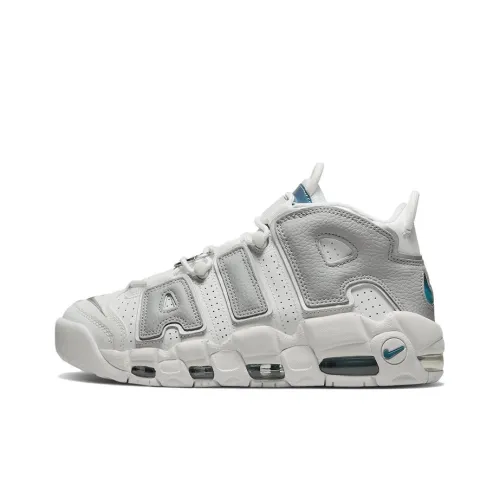 Nike Air More Uptempo Амортизаторы Shock противоскользящие и устойчивые к истиранию MID Топ Винтажные баскетбольные кроссовки Женские Серый