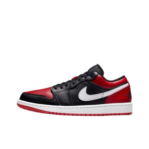 Jordan Air Jordan 1 'Alternate Bred Toe' Низкие Топы Винтажные Баскетбольные Кроссовки Мужские Черные Красные