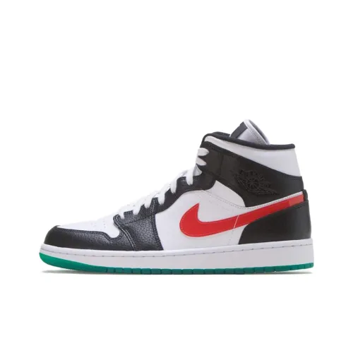 Jordan Air Jordan 1 MID Альтернативные Swooshes Высокие Топы Винтажные Баскетбольные Кроссовки Женские Цвет Крючок Панда