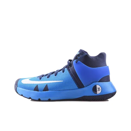 Nike KD Trey 5 IV Амортизация и Устойчивость к Износу Покрытие MID Топ Винтажные Баскетбольные Кроссовки Мужские Синие