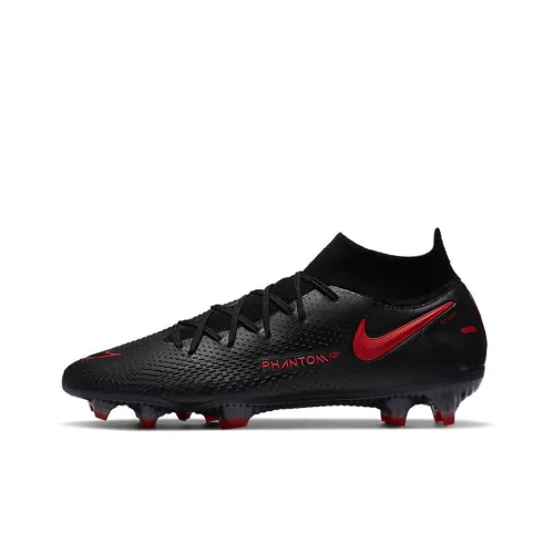 Nike Phantom GT FG Твердый Грунт Противоскользящие Футбольные Бутсы Унисекс Черные