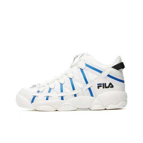 FILA Spaghetti MID Топ Винтажные баскетбольные кроссовки Женские Белые Синие