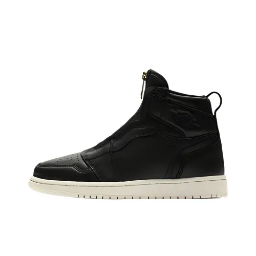 Jordan Air Jordan 1 Ретро High Zip Черный Sail Anti-Slip Lightweight High Top Винтажные баскетбольные кроссовки Женские Black