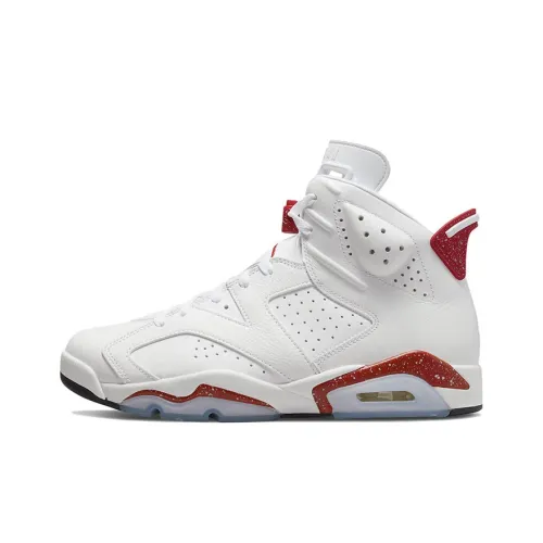 Jordan Air Jordan 6 Retro 'Красный Орео' Высокие Топы Винтажные Баскетбольные Кроссовки Мужские Белые и Красные