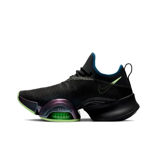 nike SuperRep Air Zoom Амортизация Slip-resistant Покрытие Низкий Топ Тренировочные Кроссовки Женские Черный Зеленый