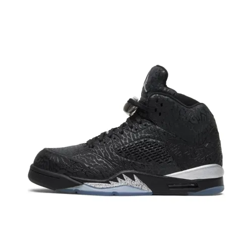 Jordan Air Jordan 5 Retro 3Lab5 Черный Серебряный Non Slip Легкий Высокий Топ Винтажные Баскетбольные Кроссовки Мужской Черный