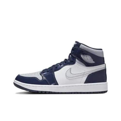 Jordan Air Jordan 1 High GOLF 'Midnight Blue' Высокие кроссовки Винтажные баскетбольные кроссовки Унисекс Синий Белый