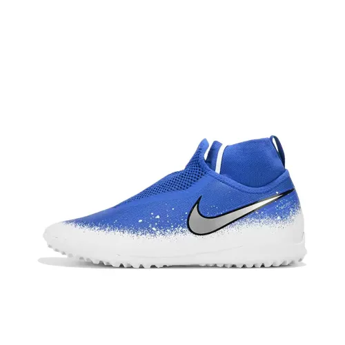 Nike React Phantom VSN Pro DF TF Шипы Slip-resistant и устойчивые к истиранию Покрытие Футбольные бутсы Мужской Синий Белый