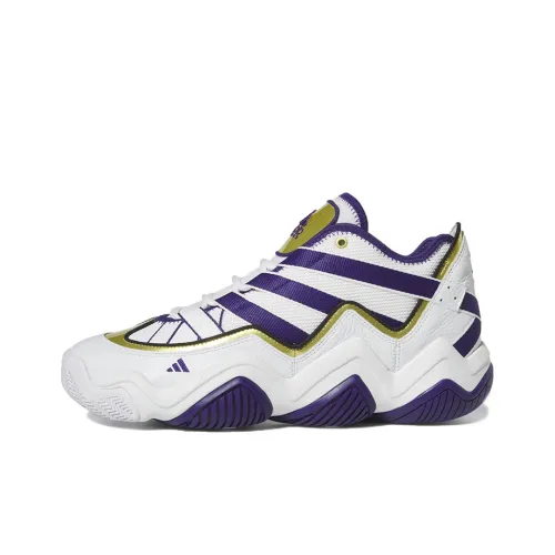 Adidas Originals Top Ten 2010 Противоскользящий Устойчивый к истиранию MID Топ Винтажные баскетбольные кроссовки Мужские Белый Фиолетовый