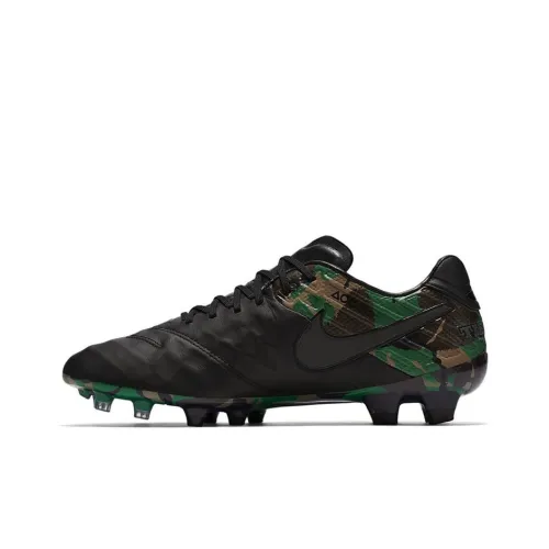 Nike Tiempo Legend 6 FG Твердый грунт Противоскользящие Устойчивые к истиранию Футбольные бутсы Мужские Черные