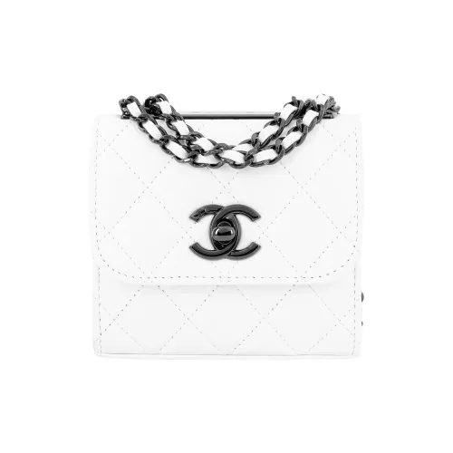 CHANEL Trendy cc Sheepskin Сумка через плечо Мини Женская Черно-белая