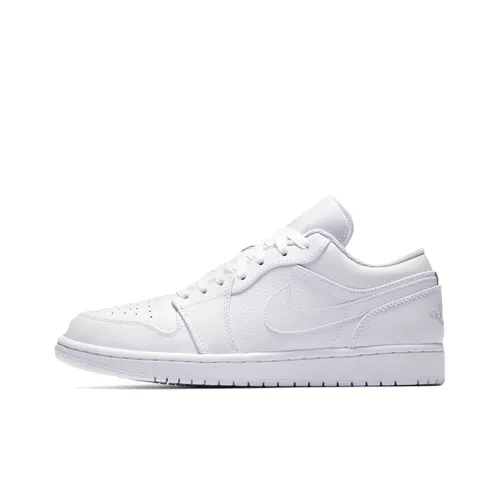 Jordan Air Jordan 1 LOW Балансированная Амортизация Низкий Топ Винтажные Баскетбольные Кроссовки Мужской Чисто Белый