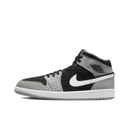 Jordan Air Jordan 1 MID SE 'Слон Палец' MID Топ Винтажные баскетбольные кроссовки Мужской Черный Серый