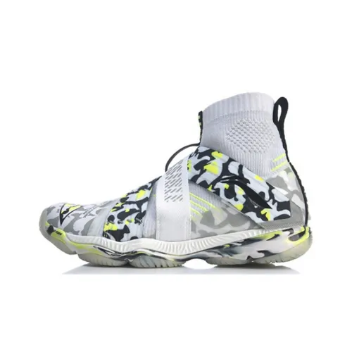 LINING Ranger 4 Нескользящая Поддержка Высокий Топ Бадминтон Обувь Женская Белая