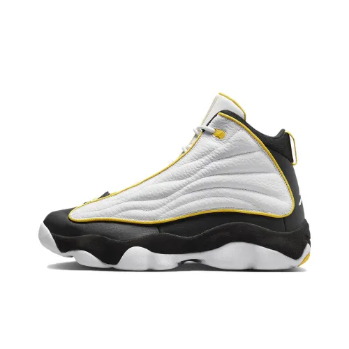 Джордан Pro Strong Устойчивый к истиранию Дышащий Высокий Топ Винтажные Баскетбольные Кроссовки Мужские Белый Черный