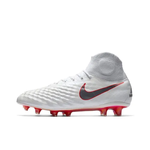 nike FG Твердый грунт Амортизаторы Shock Absorbers Противоскользящие Устойчивые к истиранию Футбольные бутсы Мужской Белый и красный