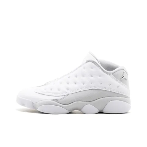 Jordan Air Jordan 13 Retro Low 'Pure Platinum' Anti-Slip Lightweight Low-Top Vintage Basketball Shoes Men's White