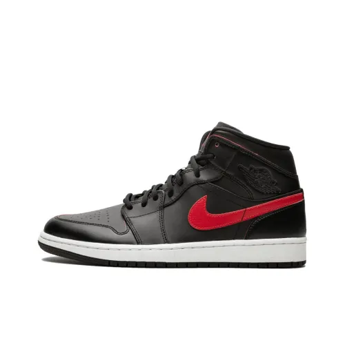 Jordan Air Jordan 1 Ретро MID Команда MID Топ Винтажные баскетбольные кроссовки Мужской Черный Красный