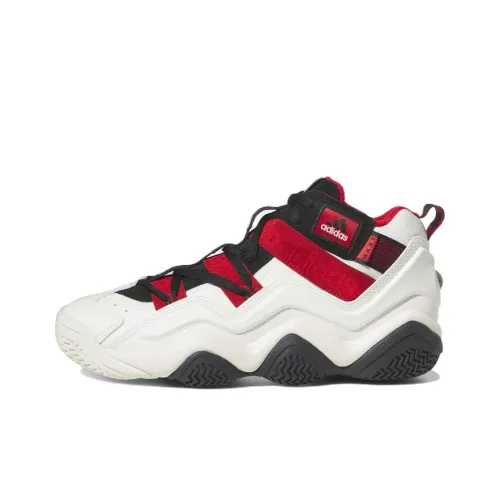 Adidas TOP TEN 2000 Противоскользящий Устойчивый к истиранию Легкий MID Топ Винтажные баскетбольные кроссовки Черный Белый Красный