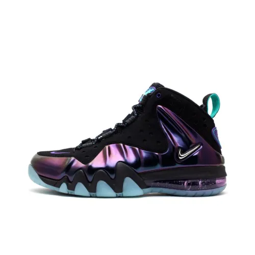 nike Barkley Posite Max Баклажан MID Топ Винтажные баскетбольные кроссовки Мужской Фиолетово-черный