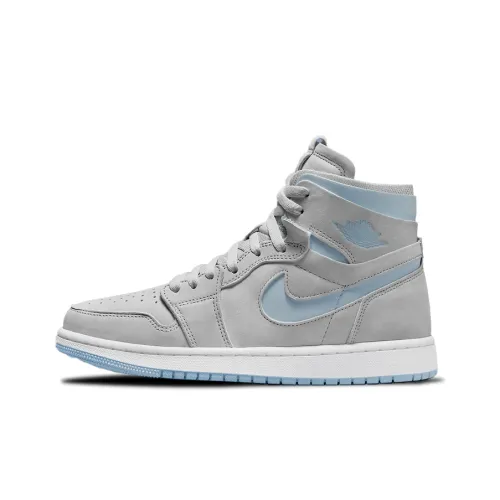 Jordan Air Jordan 1 High Zoom Air CMFT High Топ Винтажные баскетбольные кроссовки Женские Серо-голубой