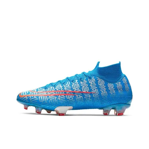 Nike Mercurial Superfly 7 FG Твердый грунт Природная трава Нескользящие Легкие Футбольные бутсы Мужские Синие