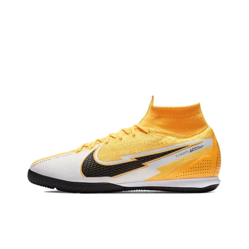 Nike Mercurial Superfly 7 IC IN Амортизаторы Ударопрочные Устойчивые к истиранию Футбольные бутсы Мужские Белый Желтый