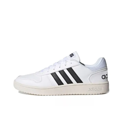 ADIDAS NEO Hoops 2,0 Износостойкий и Легкий Низкий Топ Винтажные Баскетбольные Кроссовки Унисекс Белый Черный