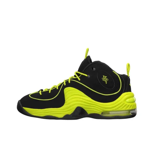 Nike Penny 2 Volt Anti-Slip Lightweight MID Top Винтажные баскетбольные кроссовки Унисекс Черный Желтый