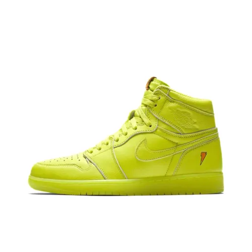 Jordan Air Jordan 1 Ретро High Gatorade Cyber High Top Винтажные баскетбольные кроссовки Мужской Зеленый Оранжевый