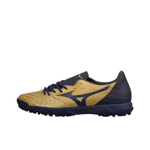 Mizuno Rebula TF Шипы Амортизация Противоскользящее покрытие Устойчивость к истиранию Мужские футбольные бутсы Золотисто-синие